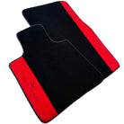 Black Floor Mats for Rolls Royce Cullinan with Red Alcantara Leather - AutoWin