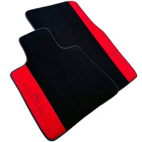 Black Floor Mats for Rolls Royce Cullinan with Red Alcantara Leather - AutoWin