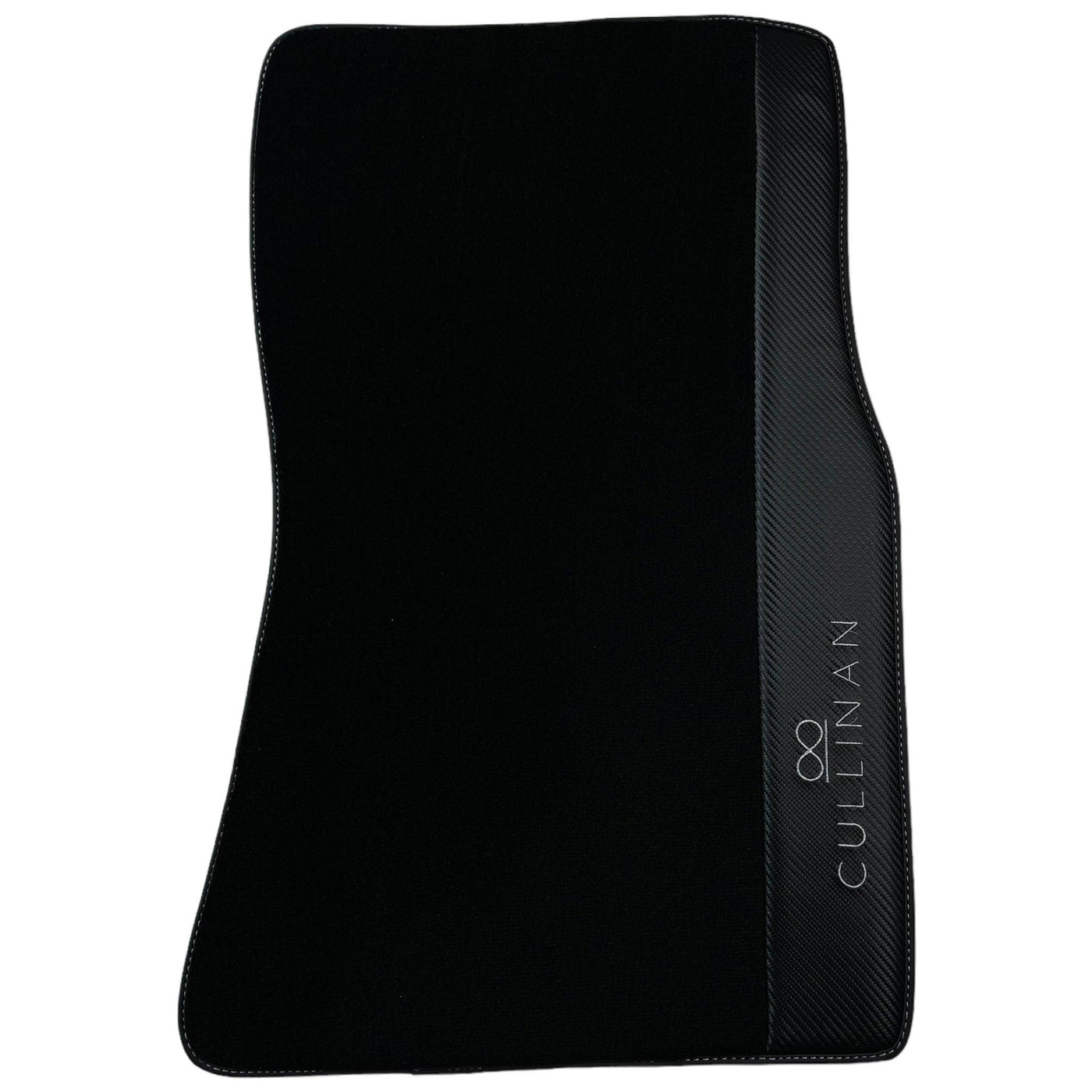 Black Floor Mats for Rolls Royce Cullinan with Carbon Fiber Leather - AutoWin