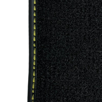 Black Floor Mats for Porsche 718 Cayman GT4 RS (2017-2024) with Carbon | Yellow Accents