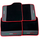 Black Floor Mats for Ferrari Purosangue with Leather and Red Trim | Italian Edition - AutoWin