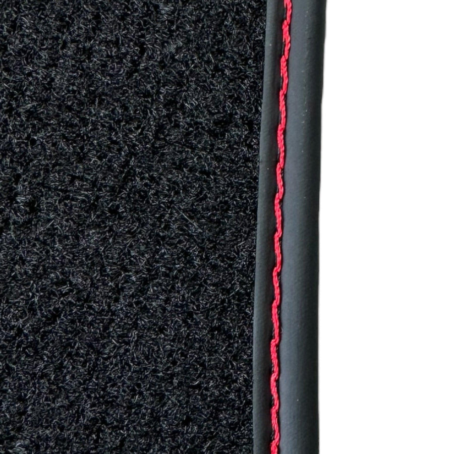 Black Floor Mats for Ferrari Roma (2021-2024) with Red Alcantara Leather - AutoWin