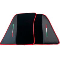Black Floor Mats for Ferrari 296 GTS (2022-2024) with Carbon Fiber | Red Trim - AutoWin