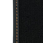 Black Floor Mats for Rolls Royce Ghost Series I (2010–2020) with Orange Leather - AutoWin