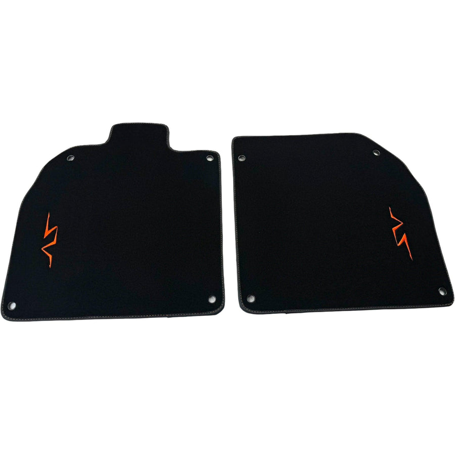 Black Floor Mats for Lamborghini Aventador SV | Orange Edition - AutoWin