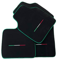 Black Floor Mats for Ferrari Purosangue with Green Trim | Italian Edition - AutoWin