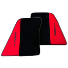 Black Floor Mats for Ferrari 296 GTS (2022-2024) with Red Alcantara Leather - AutoWin