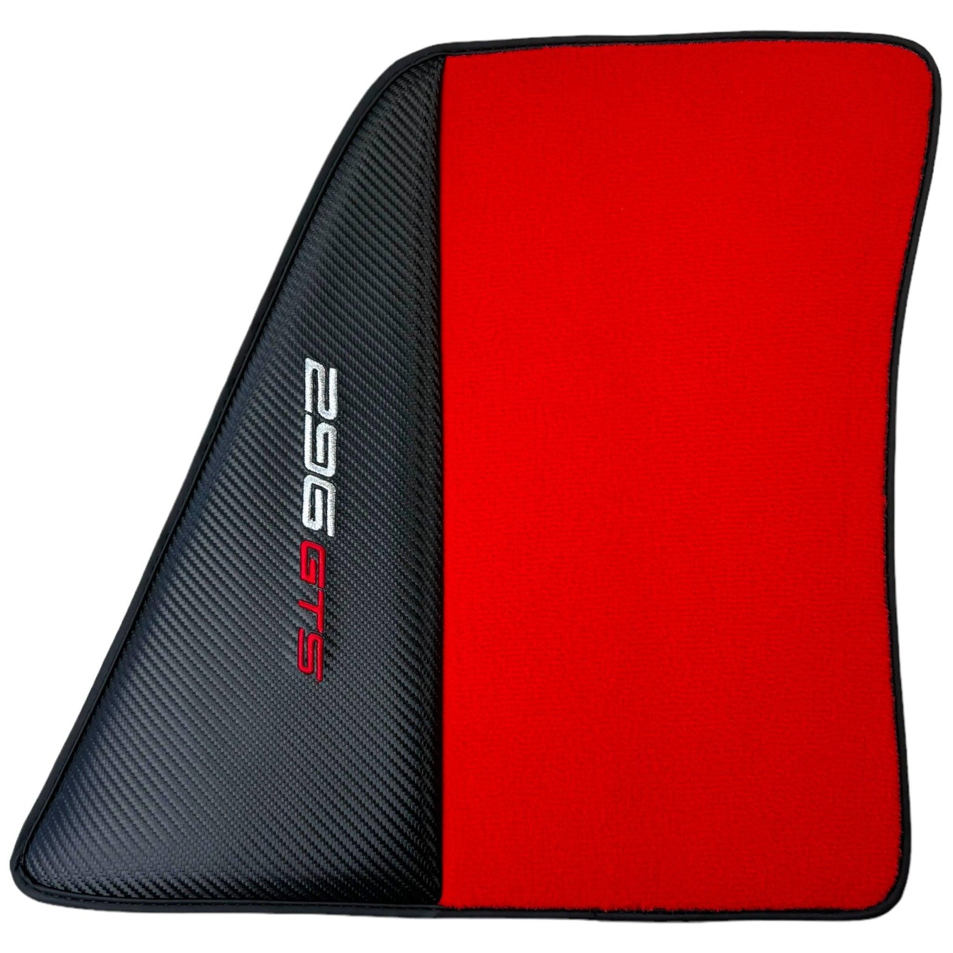 Red Floor Mats for Ferrari 296 GTS (2022-2024) with Carbon Fiber - AutoWin