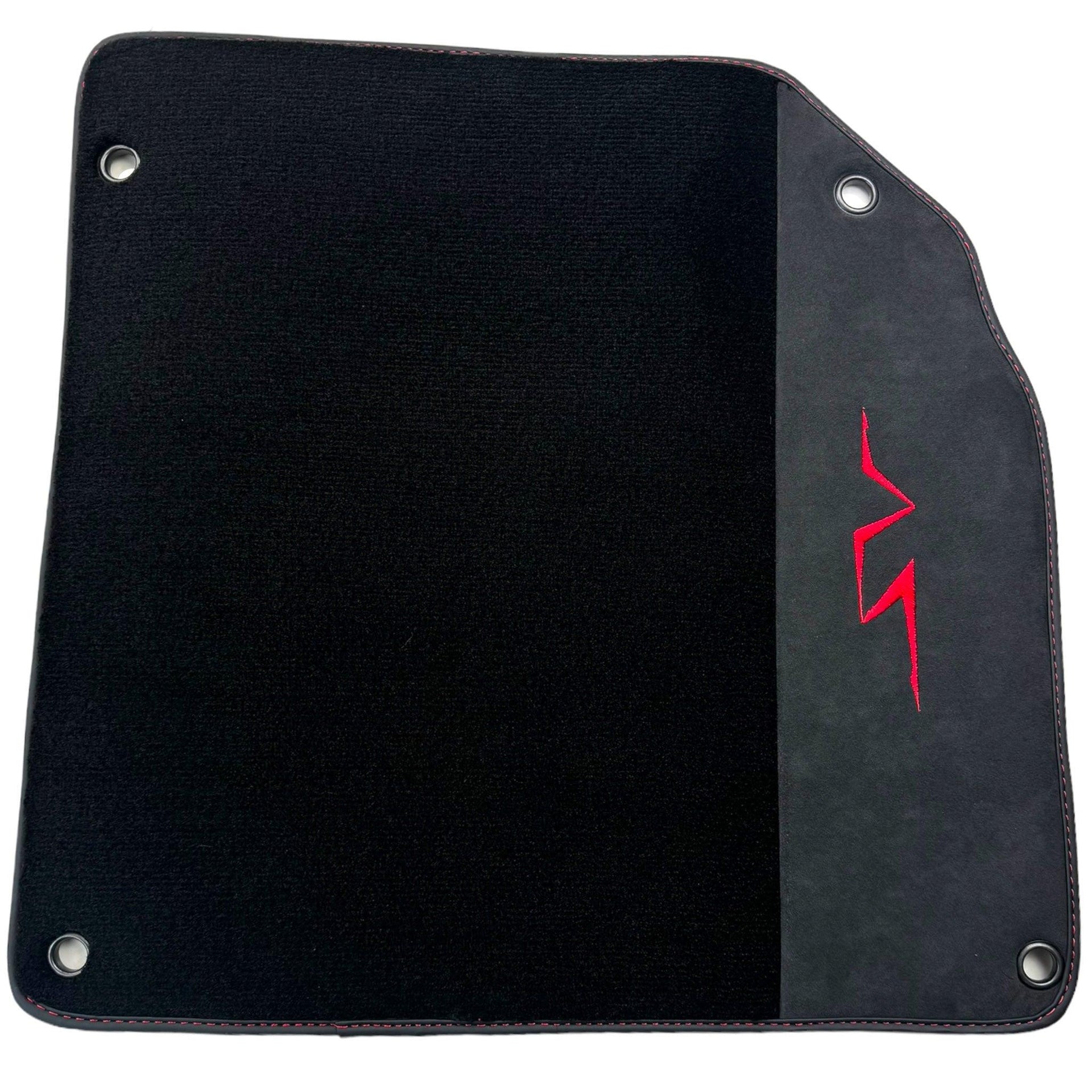 Black Floor Mats for Lamborghini Aventador SV with Alcantara Leather - AutoWin