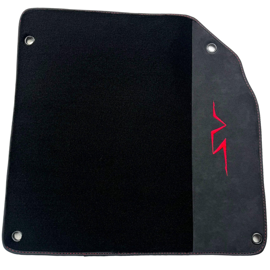 Black Floor Mats for Lamborghini Aventador SV with Alcantara Leather - AutoWin