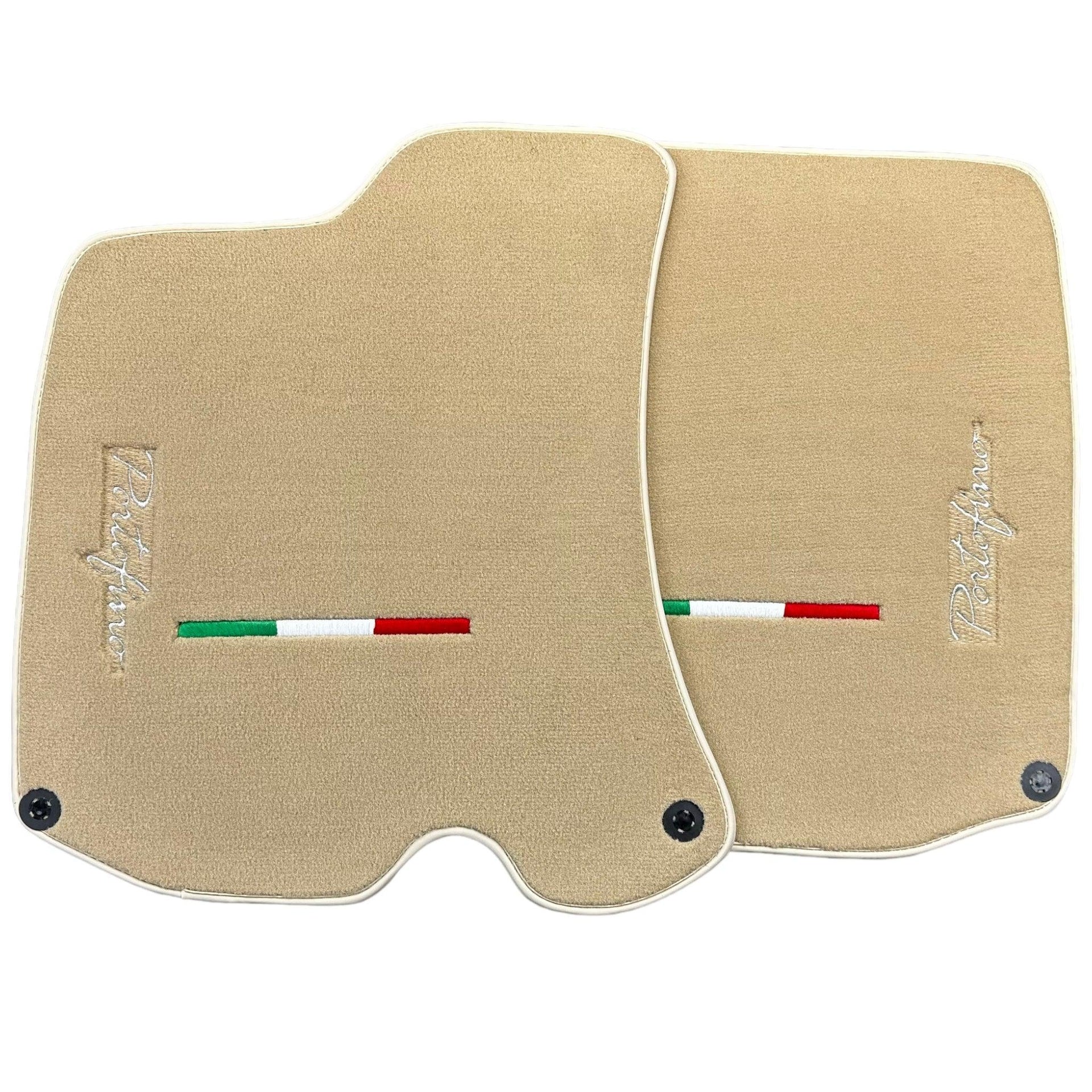 Beige Floor Mats for Ferrari Portofino (2018-2023) Italian Edition - AutoWin