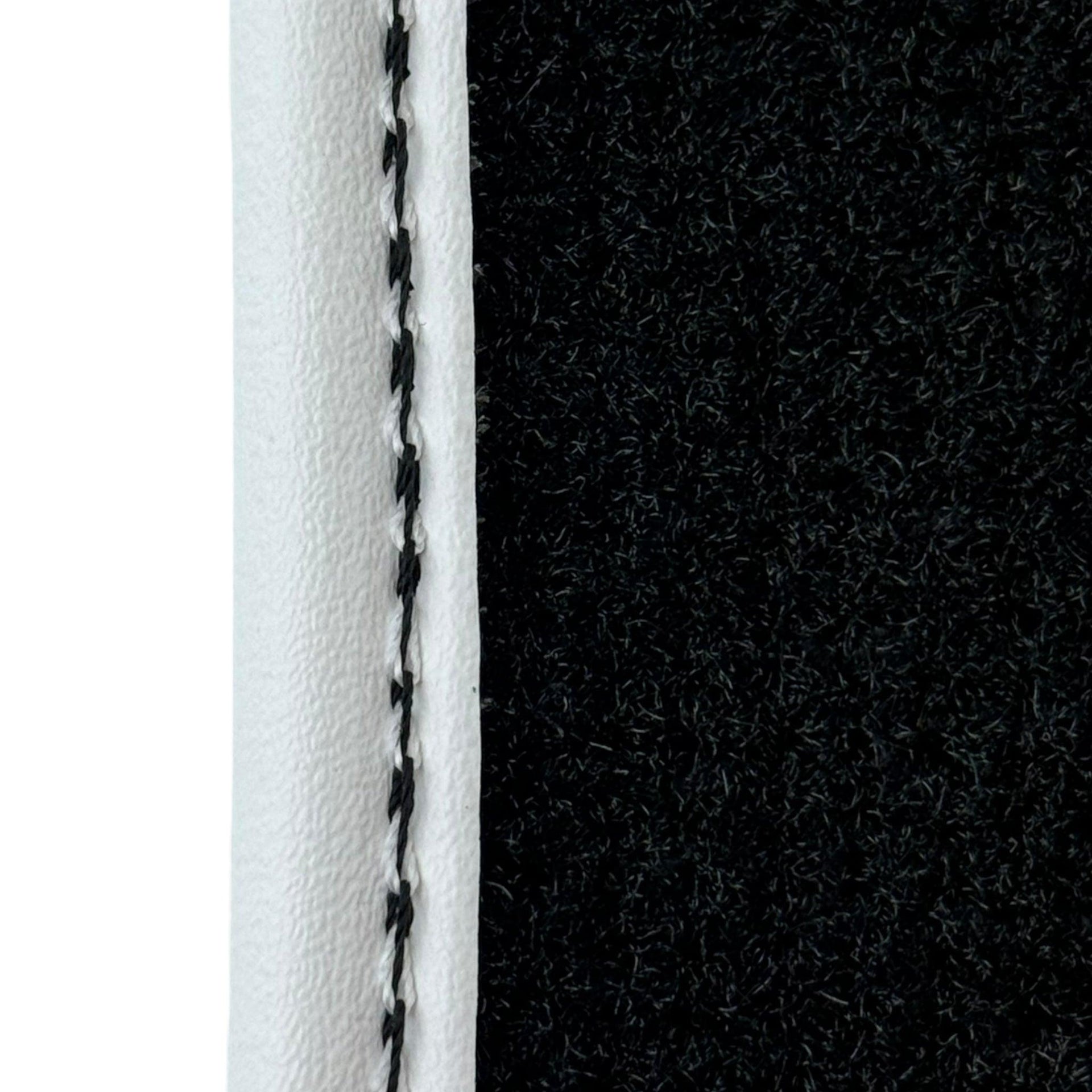 Black Floor Mats for Lamborghini Huracan EVO (2014-2023) with White Trim - AutoWin