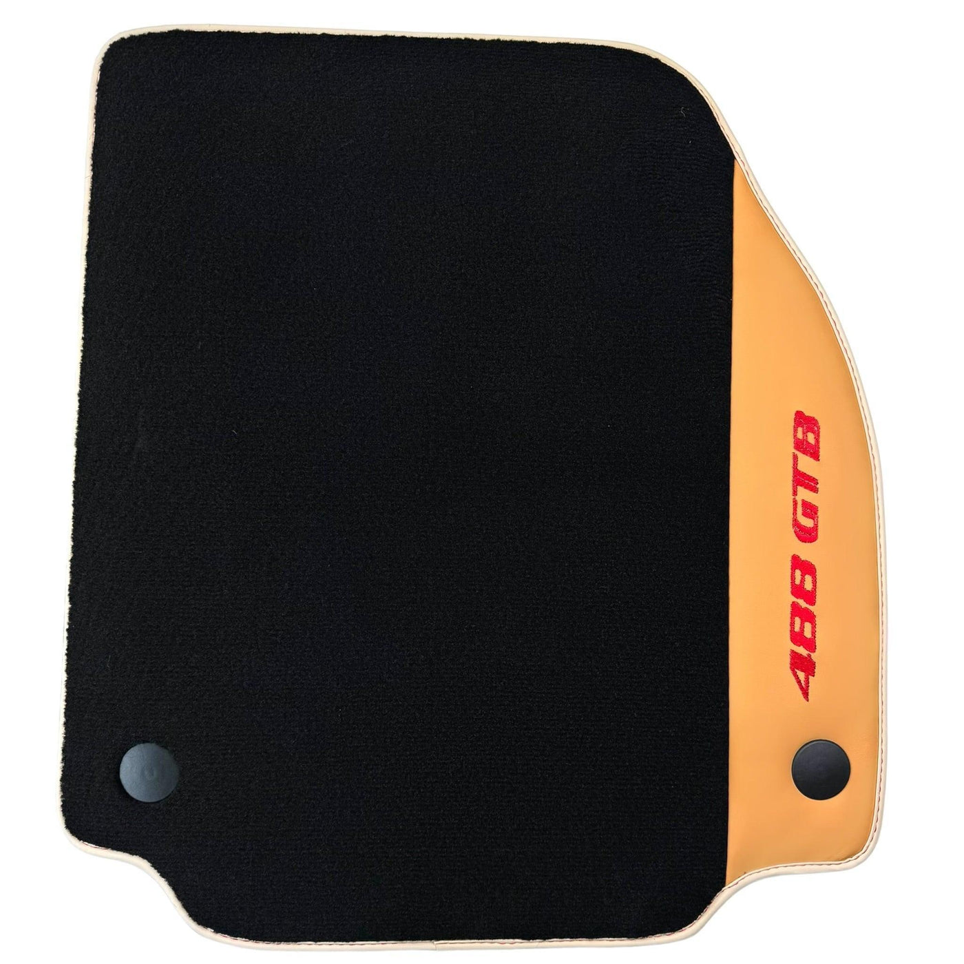 Black Floor Mats For Ferrari 488 GTB (2015-2022) with Beige Nappa Leather - AutoWin