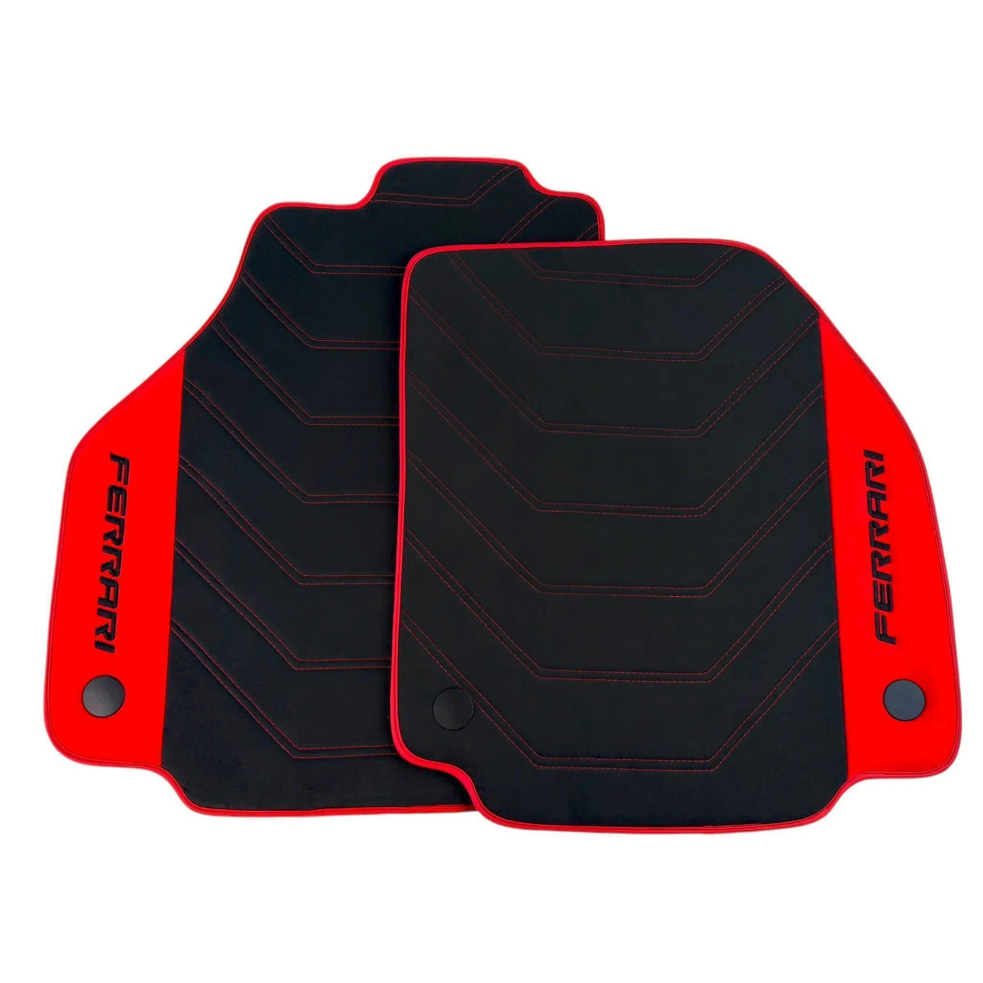 Alcantara Black Floor Mats for Ferrari 458 Spider (2012-2015) with Red Alcantara
