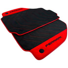 Alcantara Black Floor Mats for Ferrari 458 Spider (2012-2015) with Red Alcantara