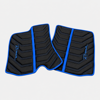 Black Leather Floor Mats for Ferrari Roma (2021-2024) Yellow Sewing