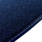Dark Blue Floor Mats for Rolls Royce Cullinan with Orange Leather - AutoWin
