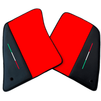 Red Floor Mats for Ferrari SF90 Stradale (2019-2024) with Leather - AutoWin