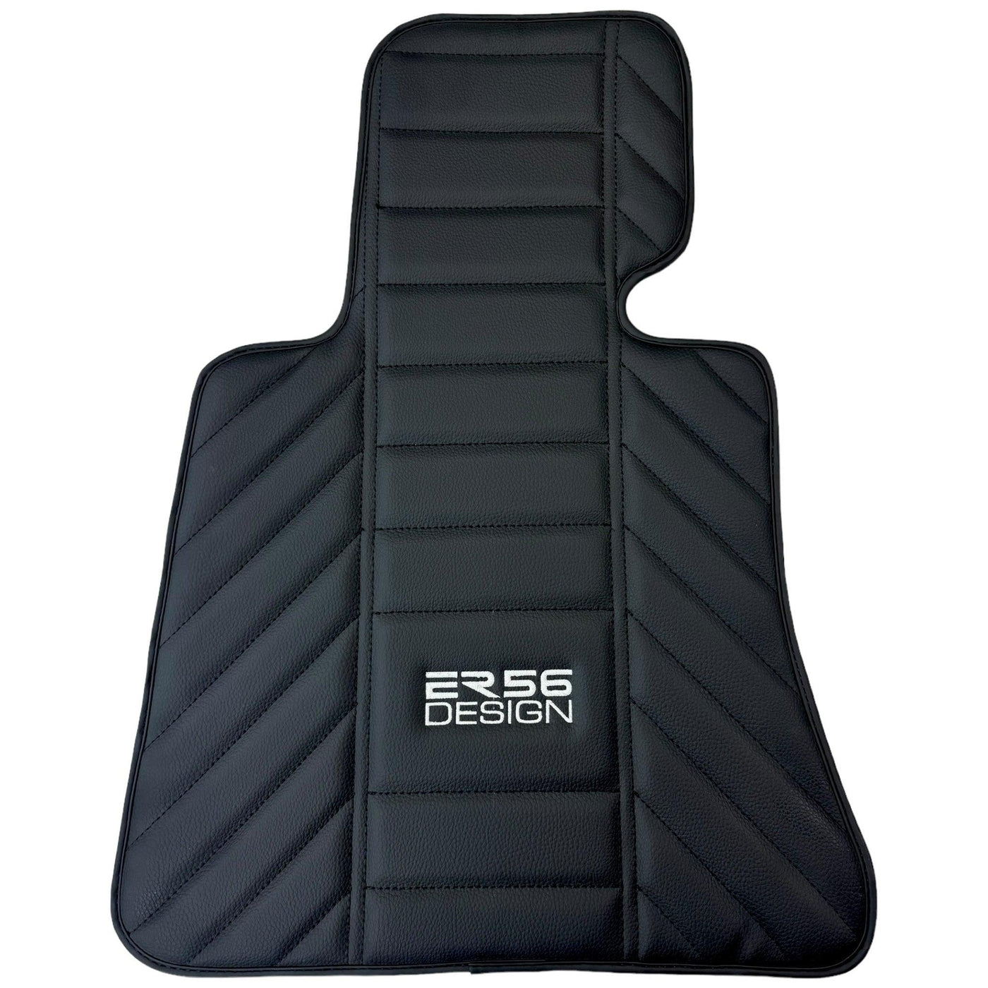 Black Leather Floor Mats for Rolls Royce Shadow (1965-1977) ER56 Design - AutoWin