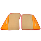 Beige Floor Mats for Ferrari 296 GTB (2022-2024) with Beige Nappa Leather | Red Trim