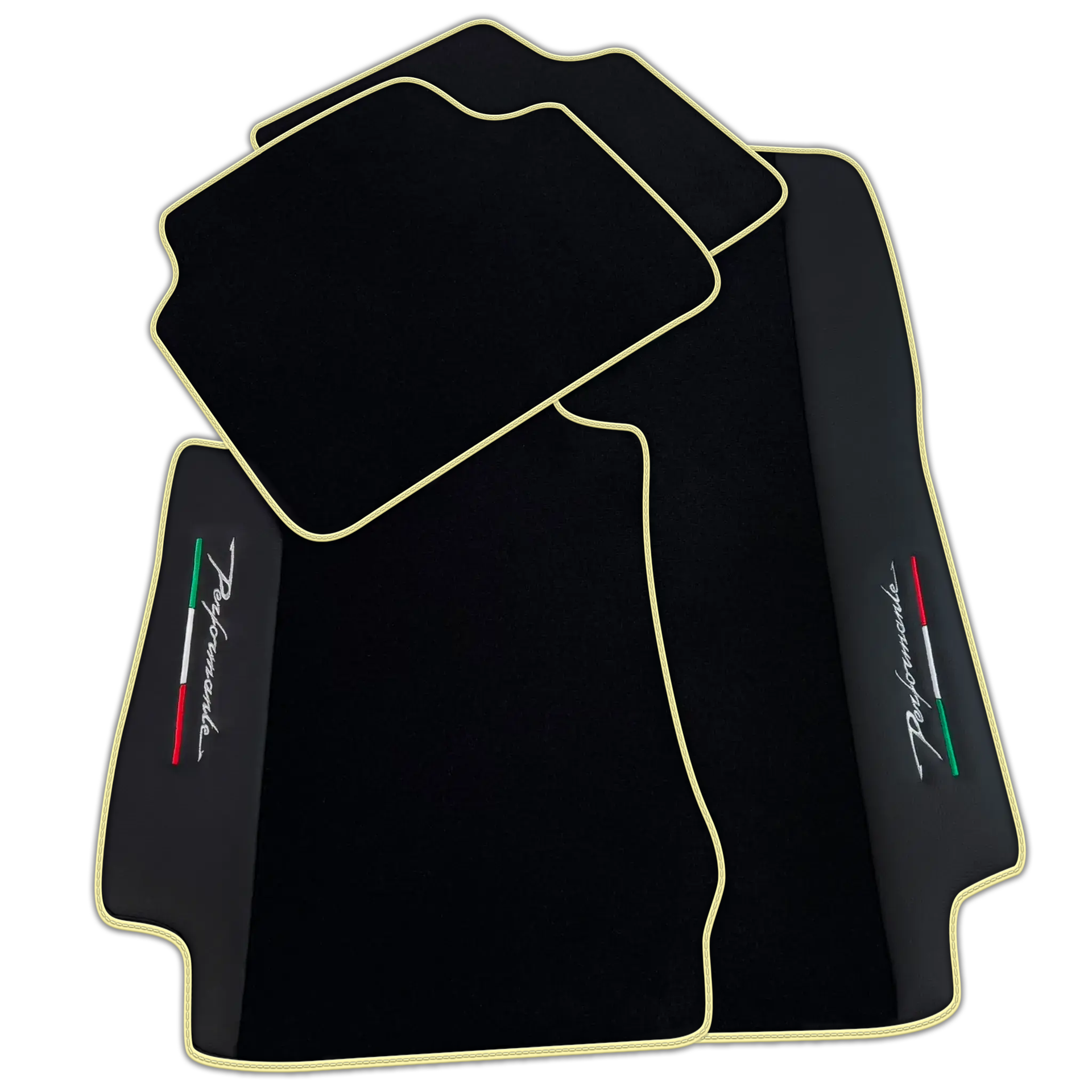 Black Floor Mats for Alfa Romeo Giulia (1962-1978) with Leather | Performante