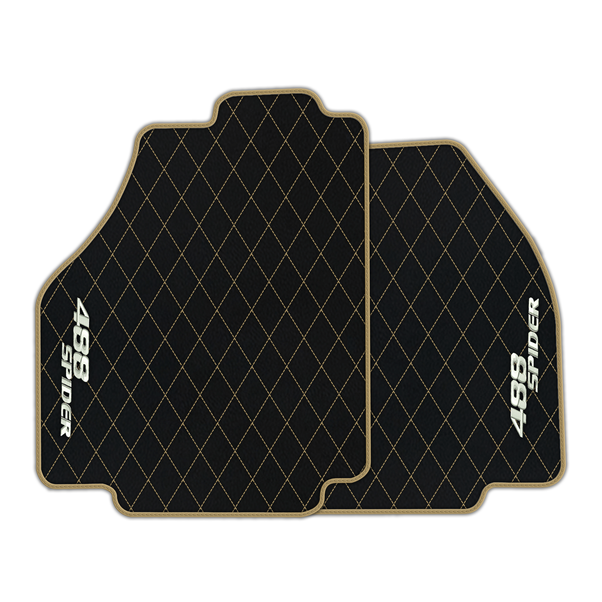 Premium Black Leather Floor Mats for Ferrari 488 Pista Spider