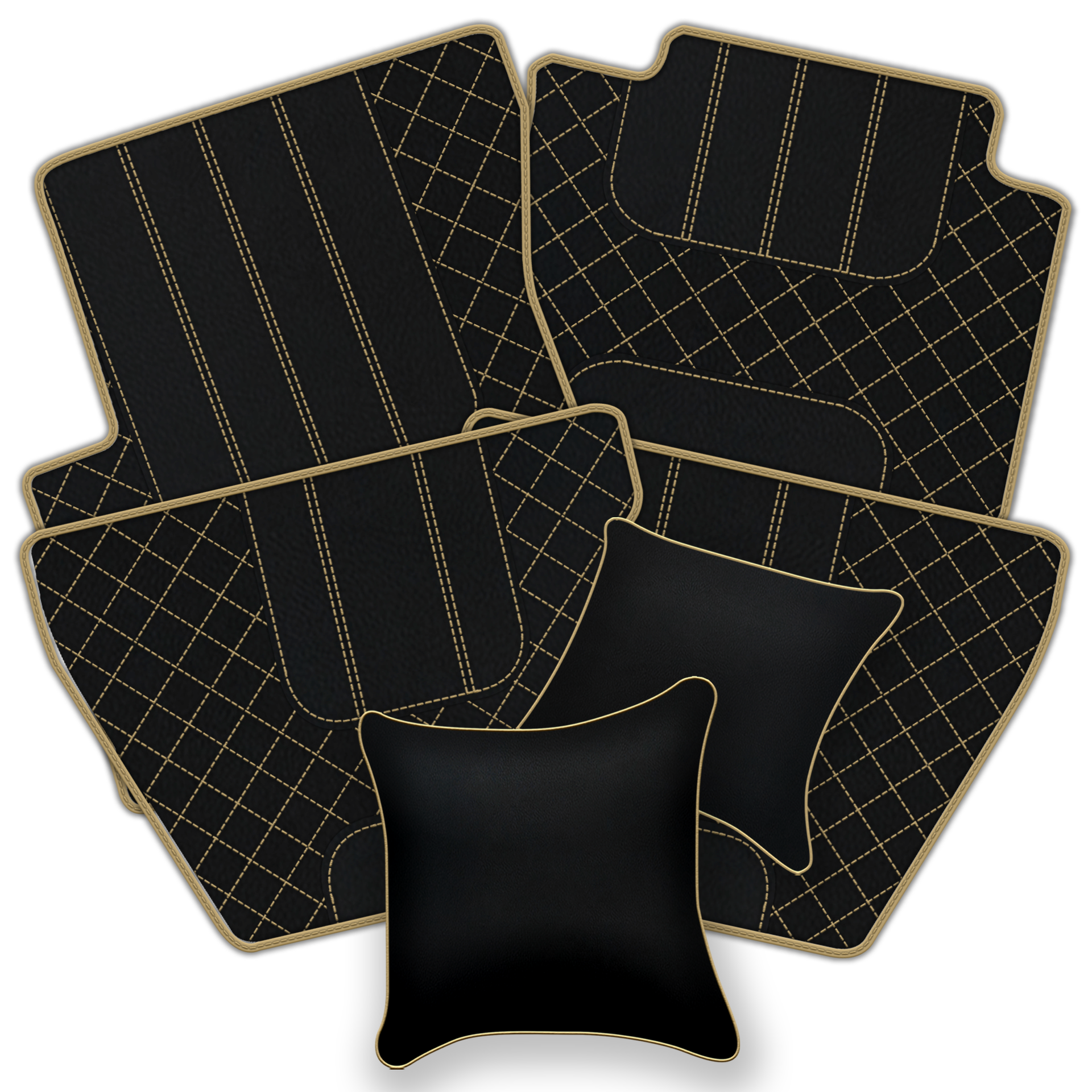 Black Leather Floor Mats for Bentley Flying Spur (2005-2013) | Luxury