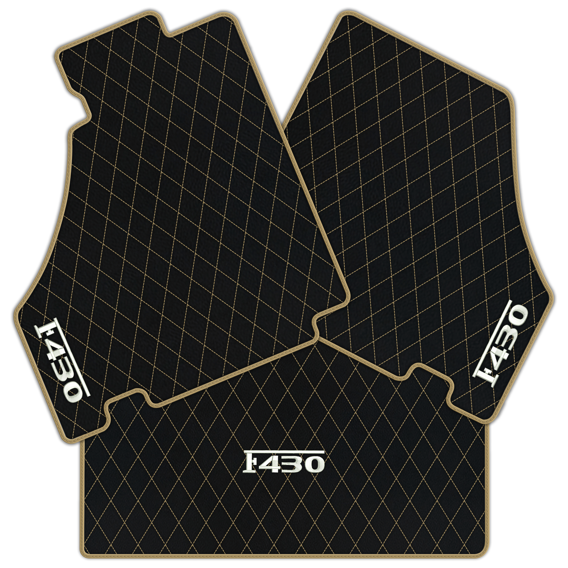 Luxury Black Leather Floor Mats for Ferrari F355 (1994-1999)