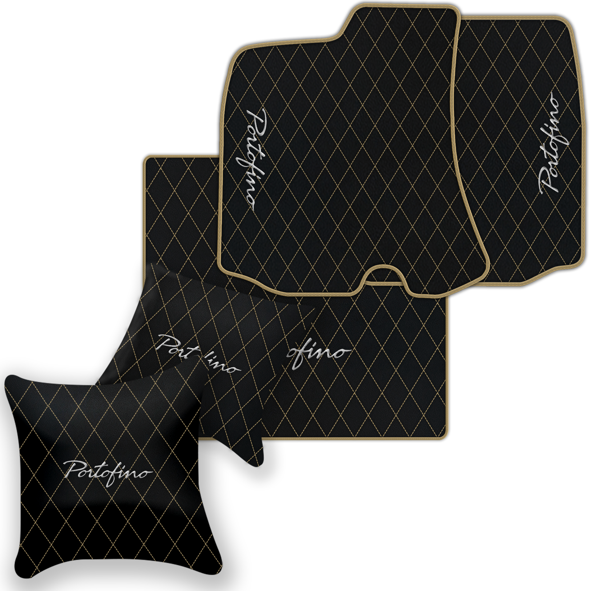 Custom Black Leather Floor Mats for Ferrari 812 Superfast (2018-2023)