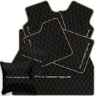 Premium Black Leather Floor Mats for Rolls Royce Shadow (1965-1977)