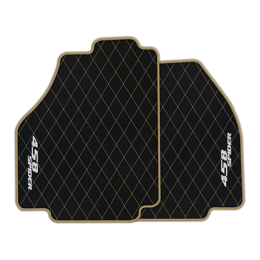 Black Leather Floor Mats for Ferrari 458 Spider (2012-2015) | Custom
