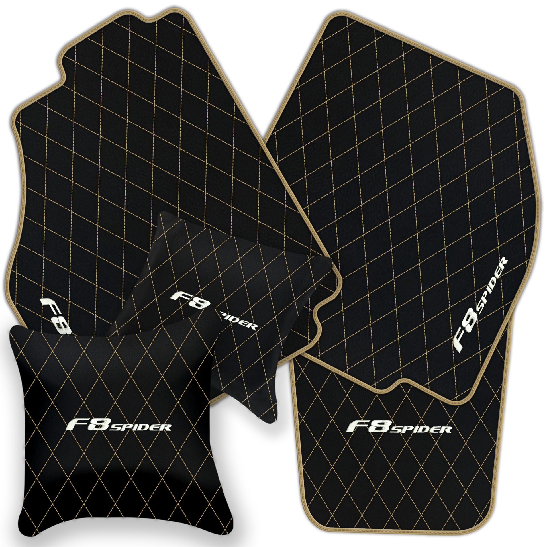 Premium Black Leather Floor Mats for Ferrari 456 (1992-2003)