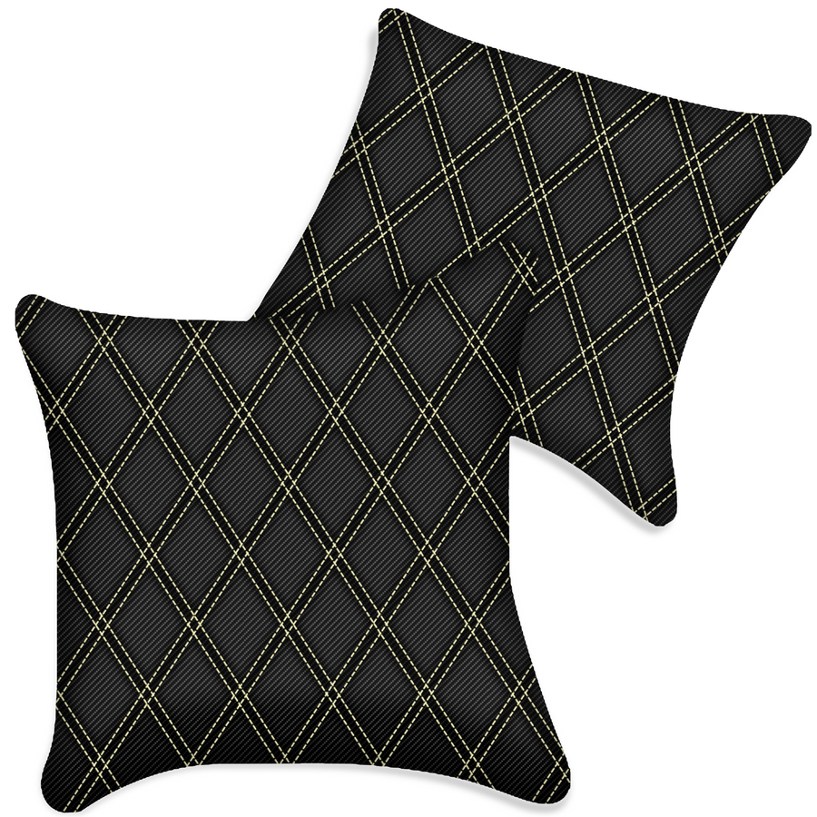 Hex Pattern, Black leather