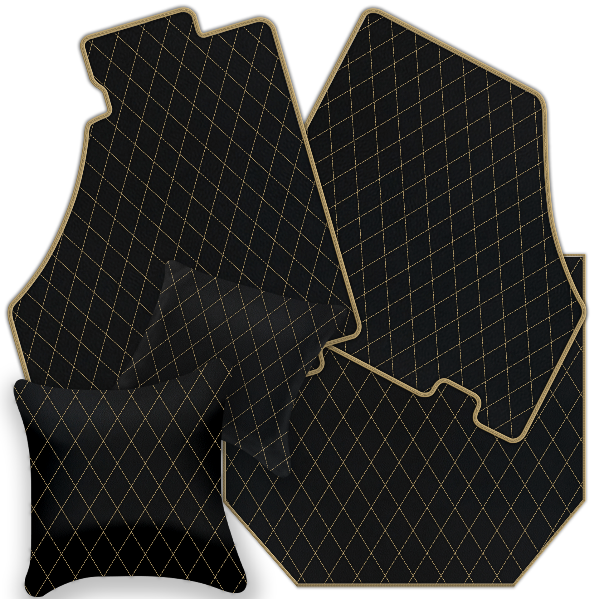 Black Leather Floor Mats for Ferrari 458 GT2 (2012-2015) | AW1 Design