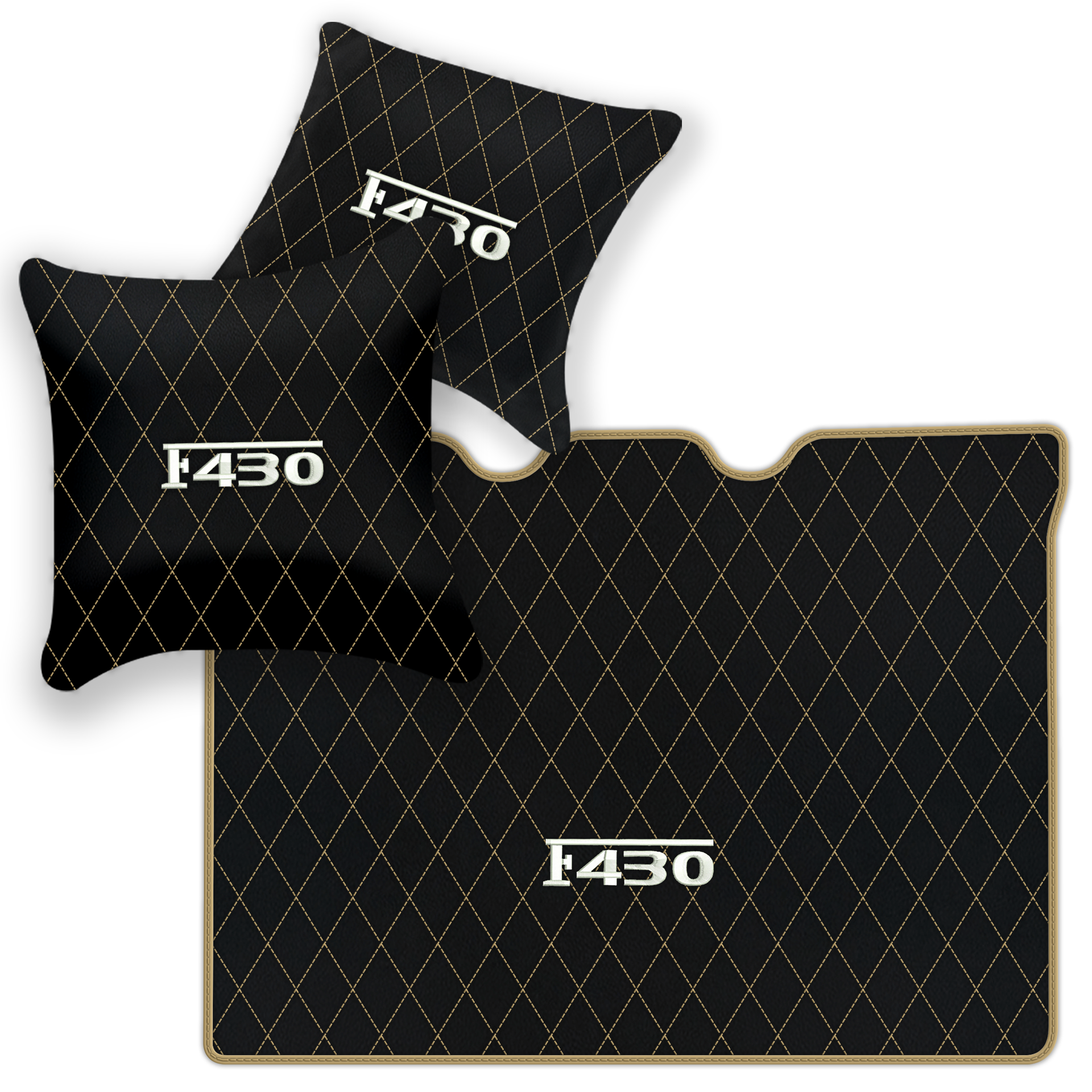 Luxury Black Leather Floor Mats for Ferrari F355 (1994-1999)