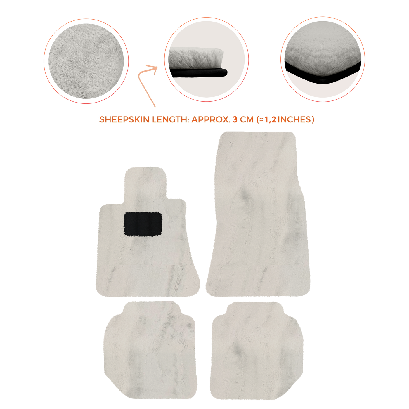 Premium Sheepskin Floor Mats for Bentley Continental GTC (2011-2018)