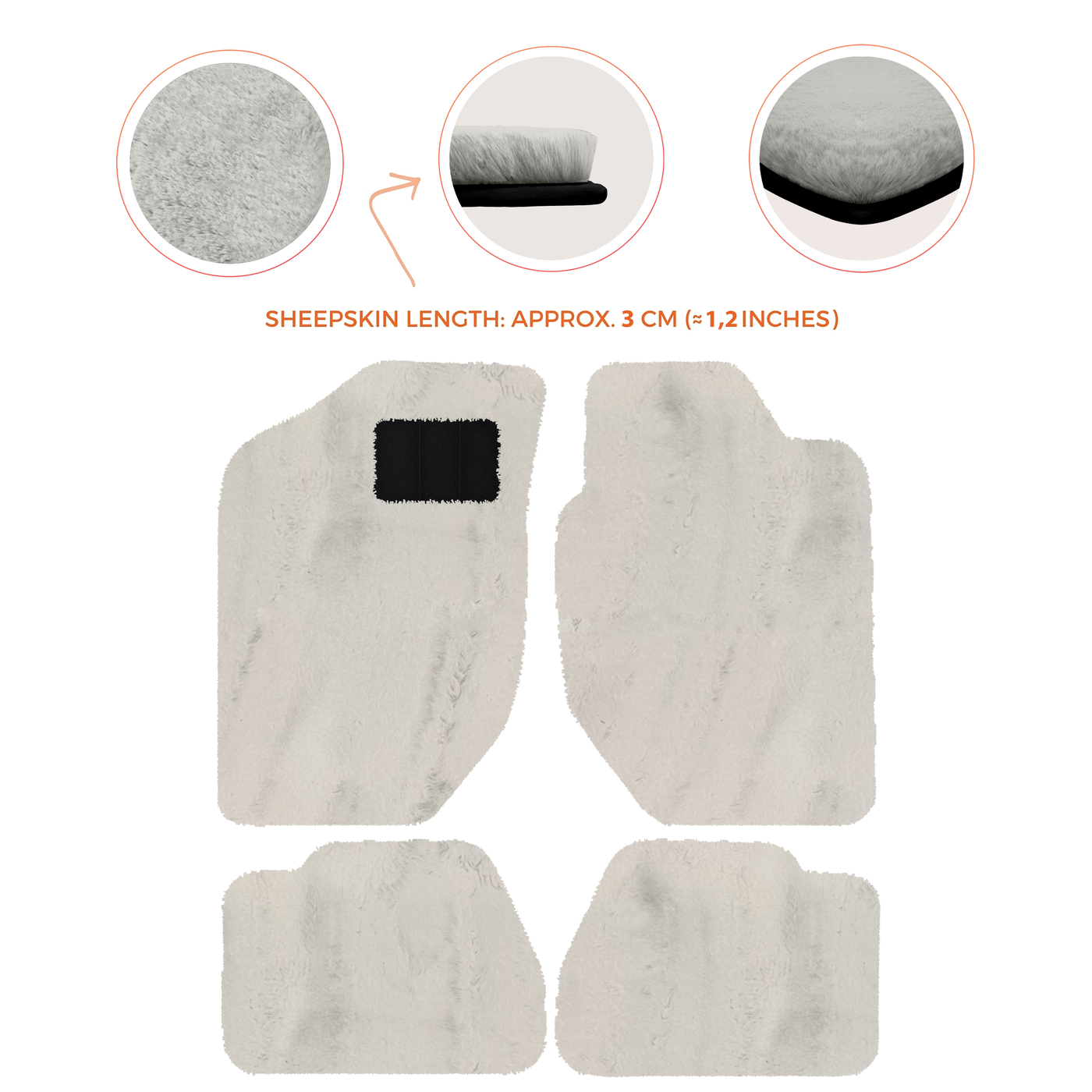 Luxury Sheepskin Floor Mats for Land Rover Discovery Sport (2015-2019)