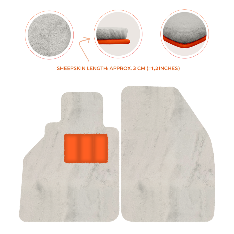 Sheepskin Floor Mats for Porsche 986 Boxster (1996-2004) - Sheepskin Length, Various Color Options