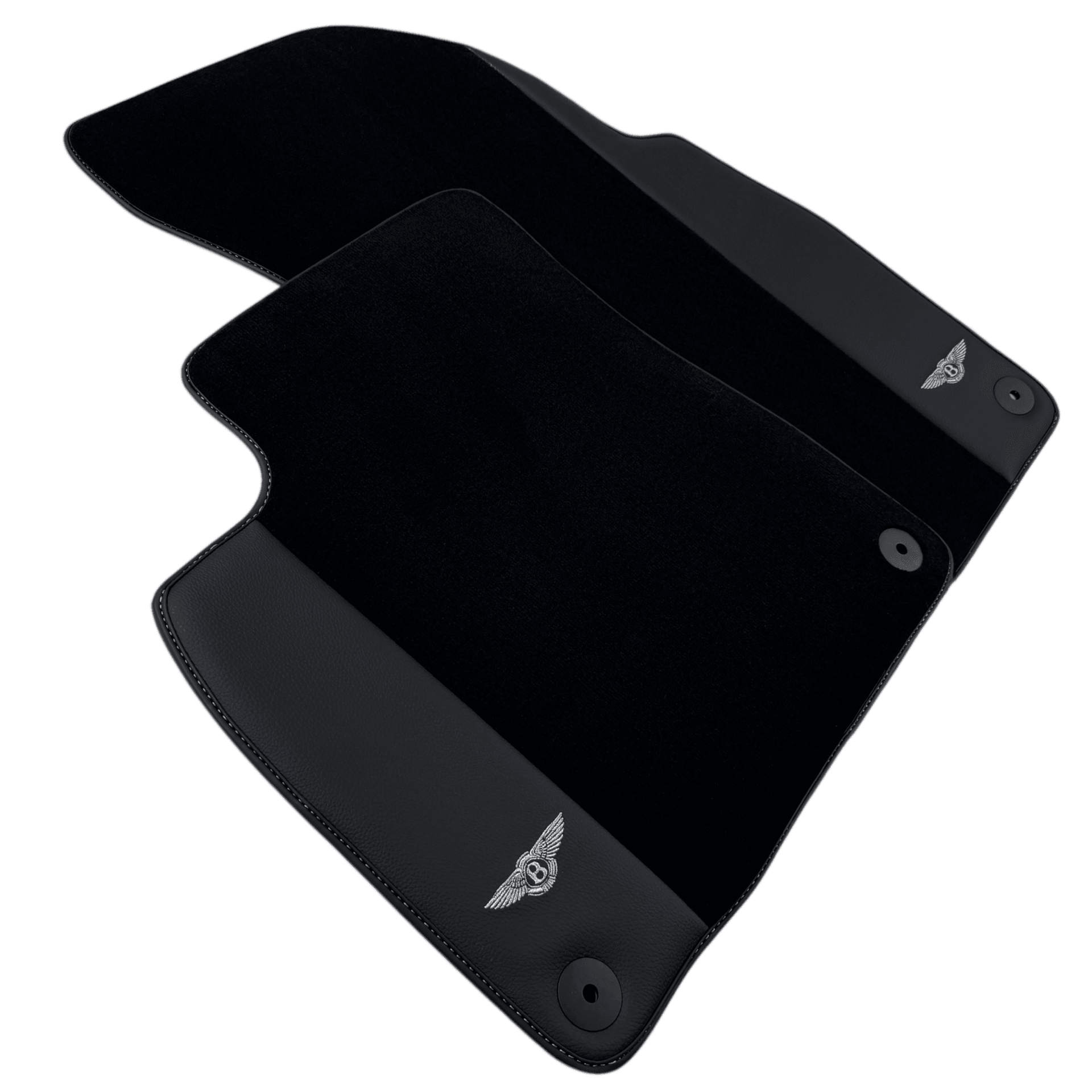 Black Floor Mats for Bentley Continental GT (2011-2018) with Leather