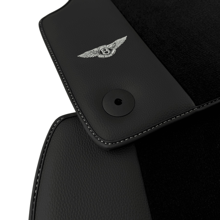 Black Floor Mats for Bentley Continental GT (2003-2011) with Leather