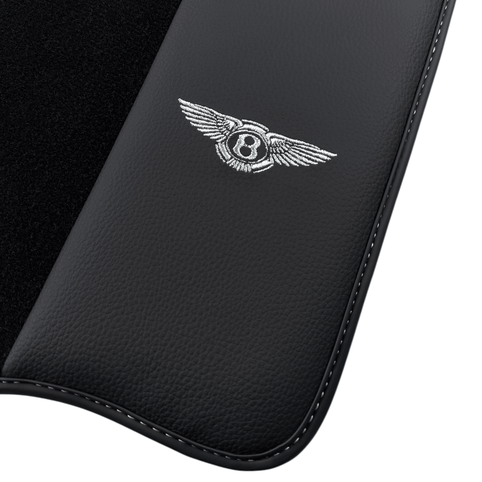Black Floor Mats for Bentley Flying Spur (2013-2019) with Leather