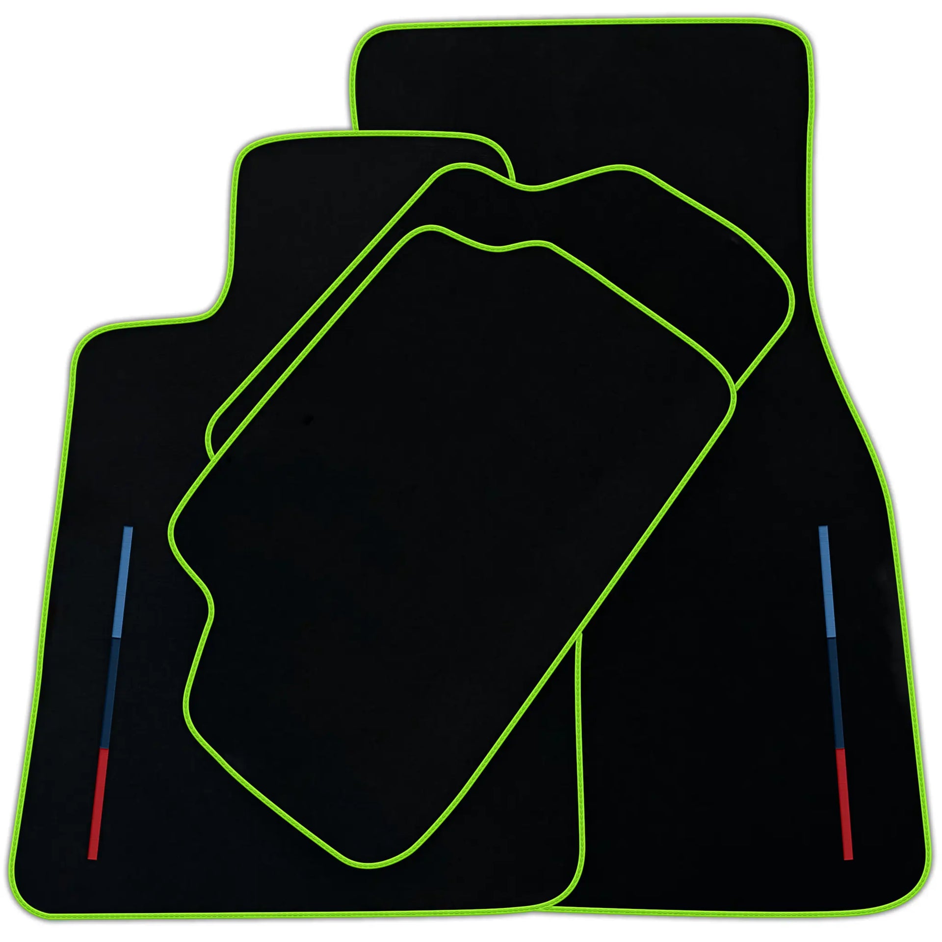 Black Floor Mats For BMW 4 Series G26 Gran Coupe With 3 Color Stripes Tailored Set Perfect Fit | Various Trim Colors