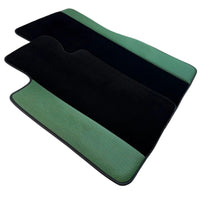 Black Floor Mats for BMW M5 G90 (2023-2026) Sedan | Green Leather Borders