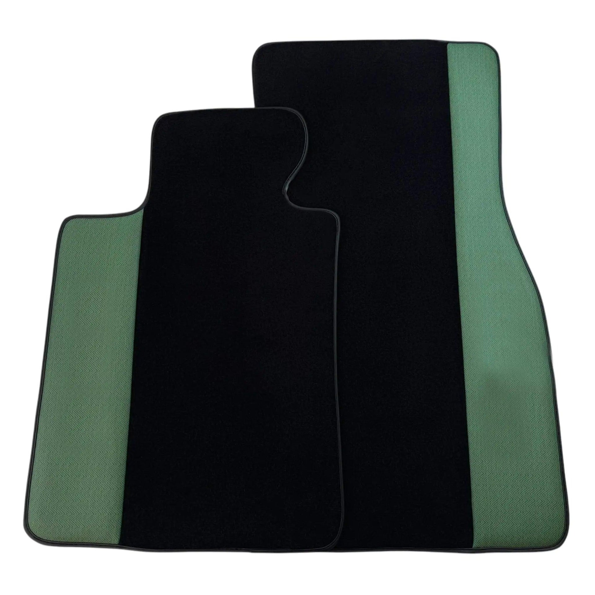 Black Floor Mats for BMW M5 G90 (2023-2026) Sedan | Green Leather Borders