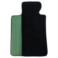 Black Floor Mats for BMW M5 G90 (2023-2026) Sedan | Green Leather Borders