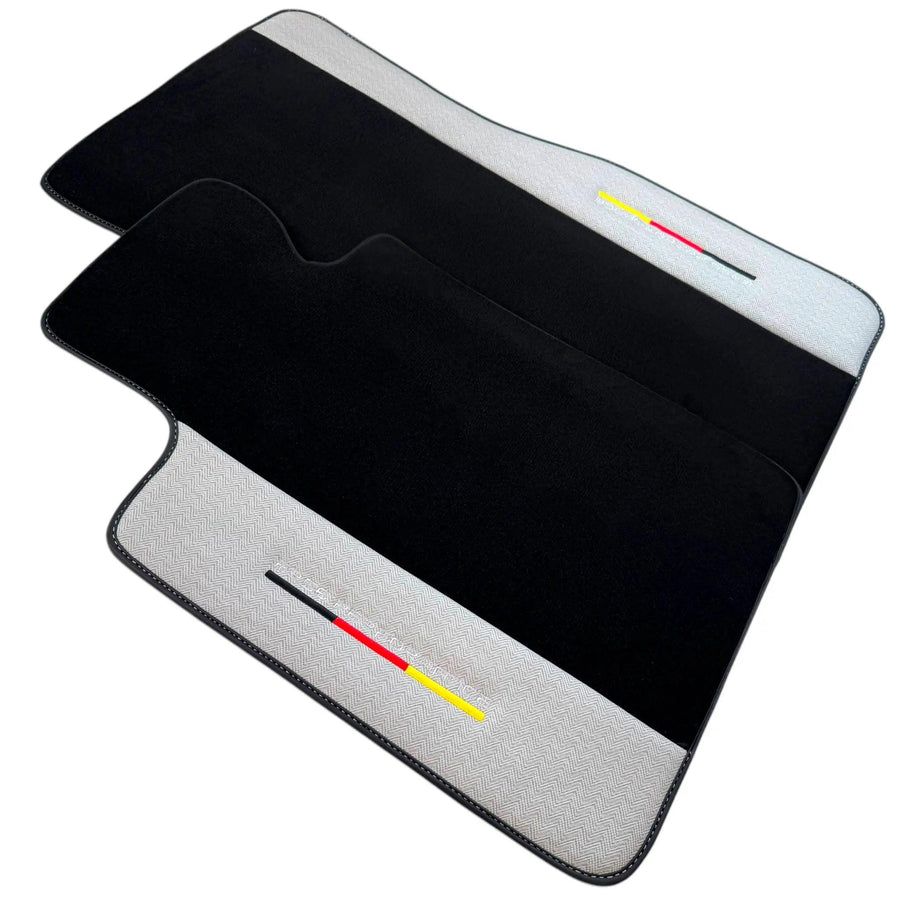 Black Floor Mats for BMW M5 G90 (2023-2026) Sedan with Gray Leather