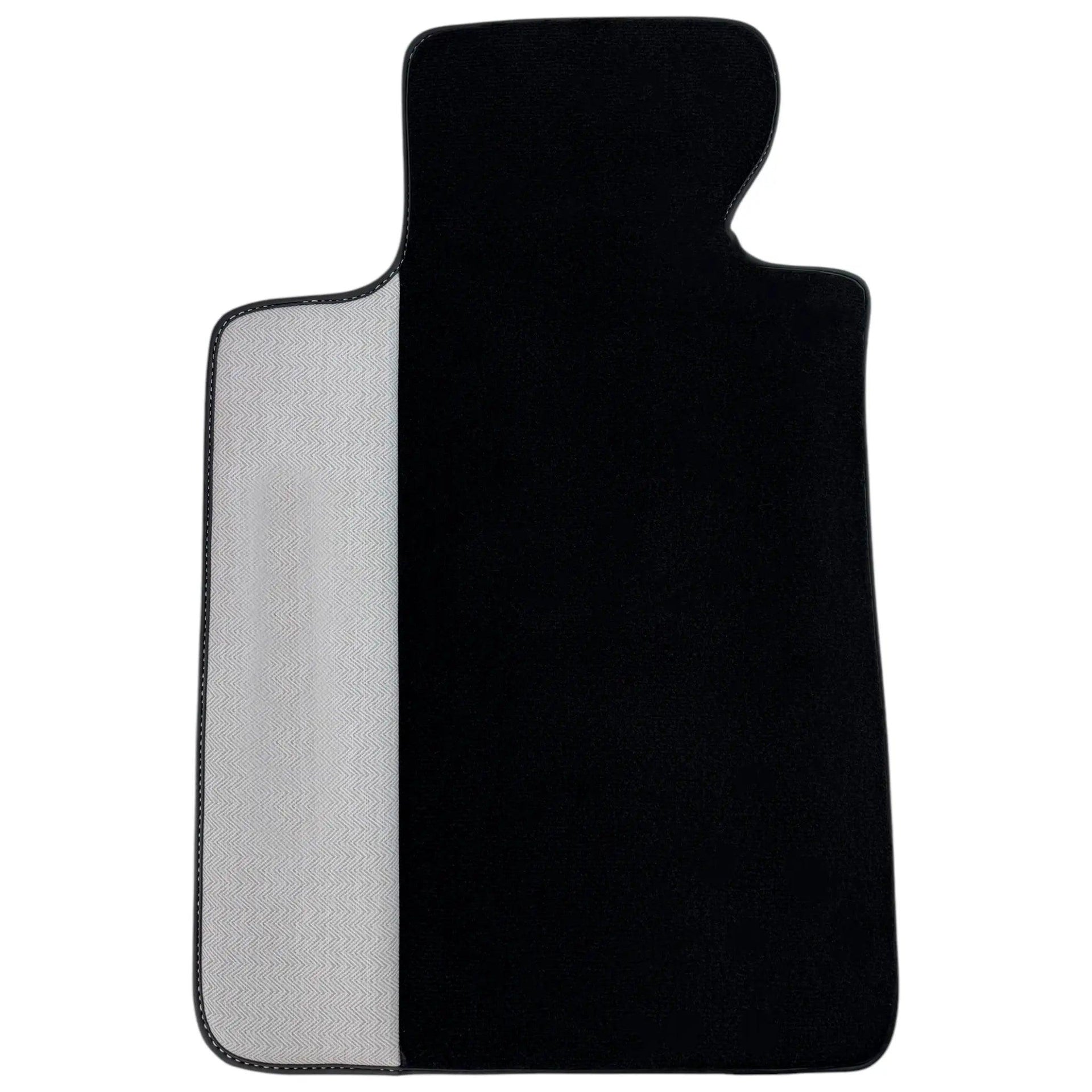 Black Floor Mats for BMW Gran Tourer F46 (2015-2022) 5 Seats with Gray Leather Borders