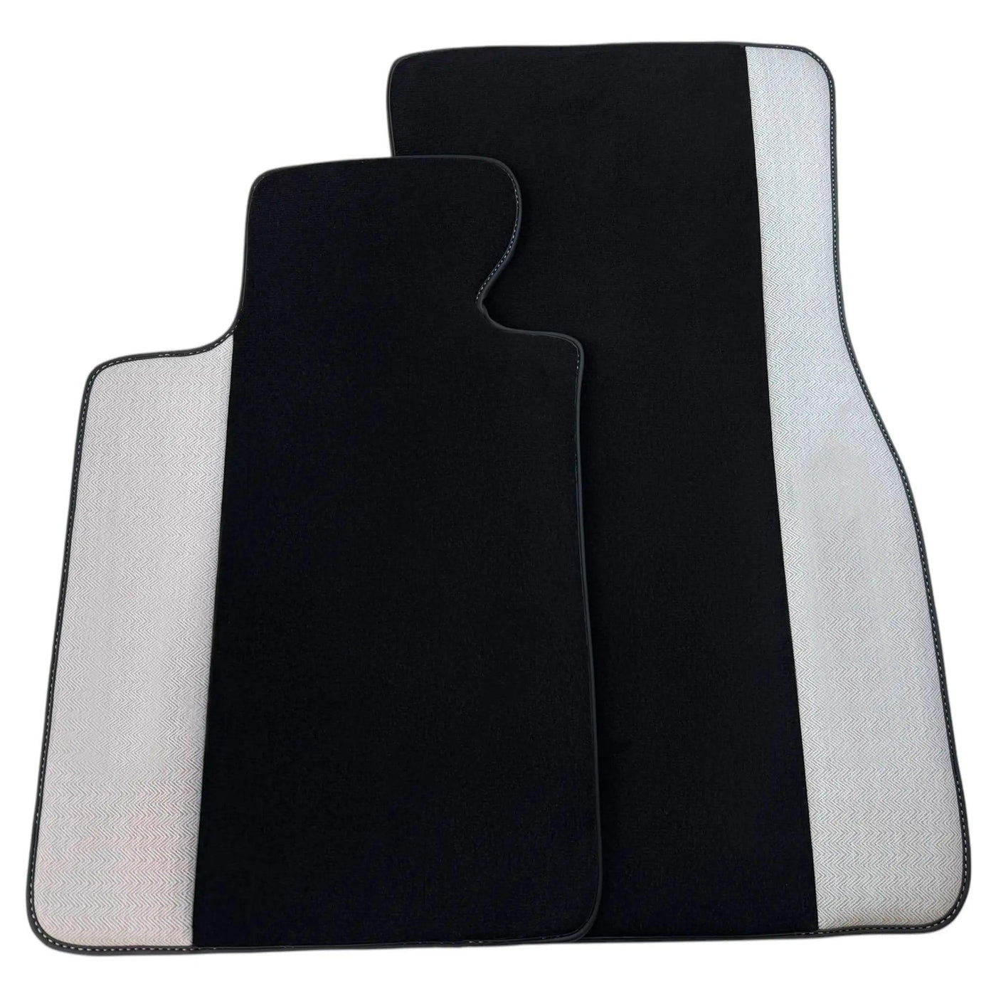 Black Floor Mats for BMW U06 (2022-2026) with Gray Leather Borders