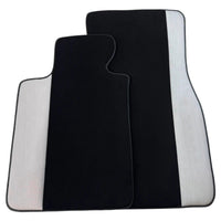 Black Floor Mats for BMW G60 (2023-2026) Sedan with Gray Leather Borders