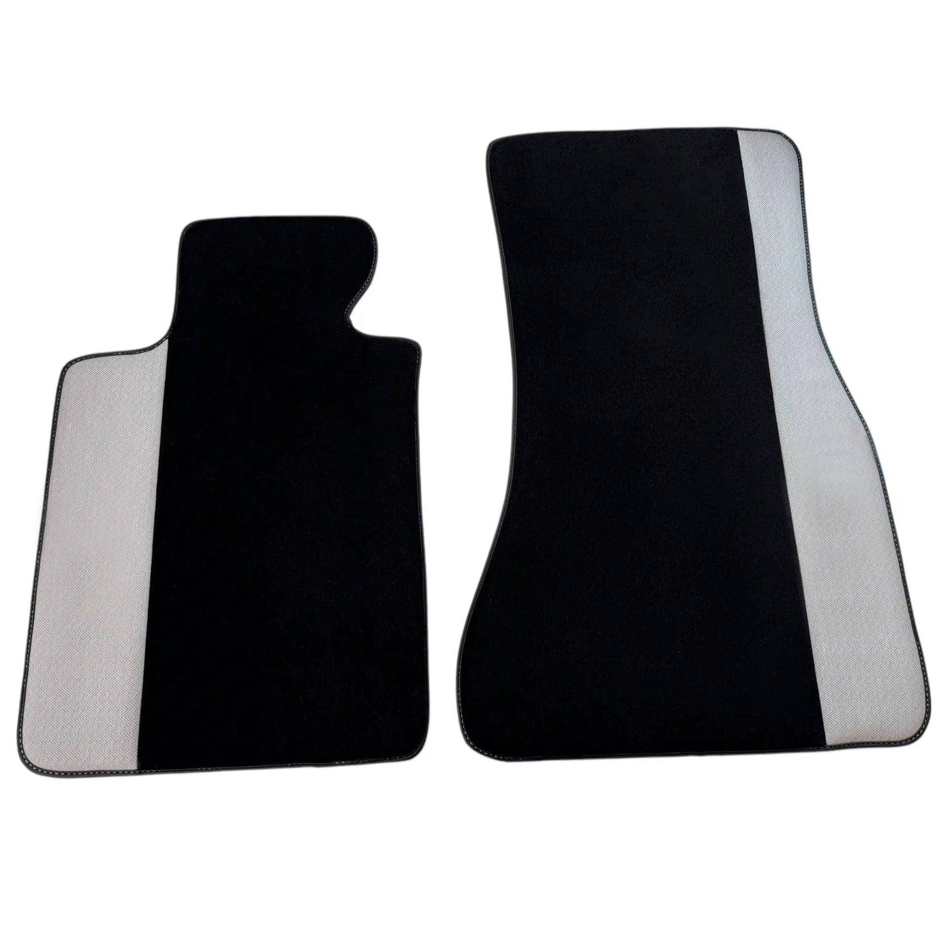 Black Floor Mats for BMW M5 G90 (2023-2026) Sedan with Gray Leather Borders